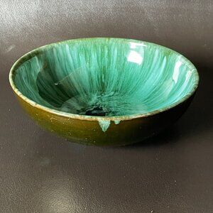 Small Vintage Blue Mountain Teal Glazed Trinket, Sauce, Dip Bowl